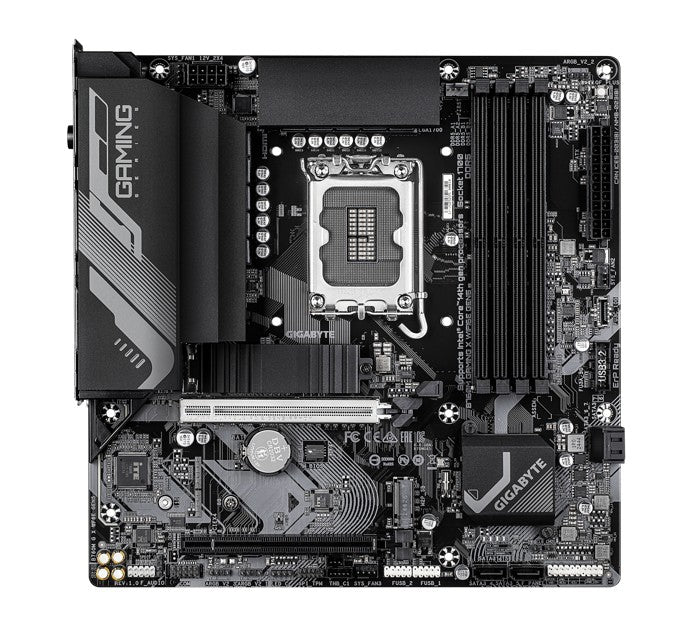 Gigabyte B760M GAMING X WIFI6E GEN5, Intel LGA 1700 m-ATX Motherboard, 4x DDR5 ~256GB, 2x PCI-E x16, 2x M.2, 4x SATA, 6x USB 3.2, 9x USB 2.0 Gigabyte B760M GAMING X WIFI6E GEN5, Intel LGA 1700 m-ATX Motherboard, 4x DDR5 ~256GB, 2x PCI-E x16, 2x M.2, 4x SATA, 6x USB 3.2, 9x USB 2.0